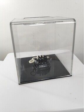 GoPro clear plastic case box cube display retail container black acrylic go Pro